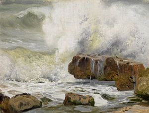 Felsen im Meer an der Küste der Normandie, Johann Wilhelm Schirmer