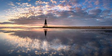 Zonsopgang op de Noordzee bij Cuxhaven van Voss fotografie