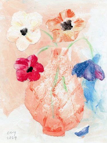 Anemonen in glazen vaasje