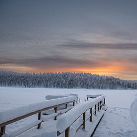Paysage d'hiver de la Laponie finlandaise sur Ruud Bakker