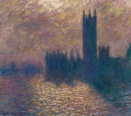 Claude Monet,Huizen van het Parlement, stormachtige lucht
