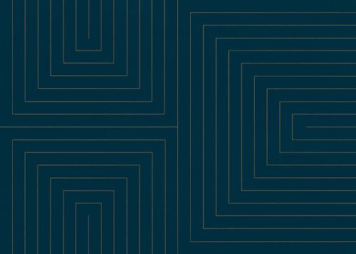 Golden lines on dark blue (Modern abstract)