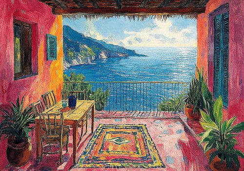 Matisse inspiriert Mediterran Meerblick Meer Fauvismus von Niklas Maximilian