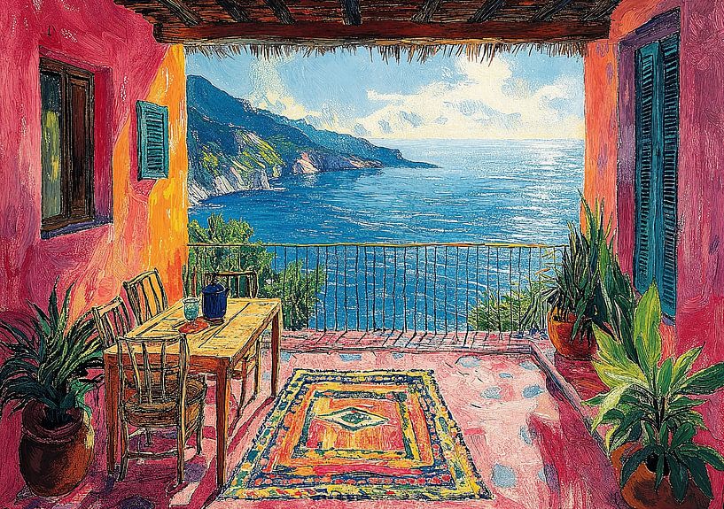Matisse inspiriert Mediterran Meerblick Meer Fauvismus von Niklas Maximilian