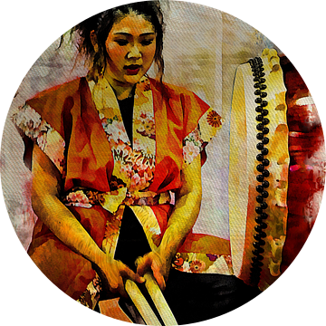 Vrouwelijke Japanse Drummer van Dorothy Berry-Lound