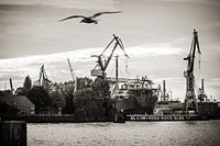 Port de Hambourg (noir et blanc)