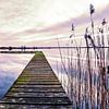 Steiger Meerzicht Leekstermeer tijdens zonsondergang van R Smallenbroek