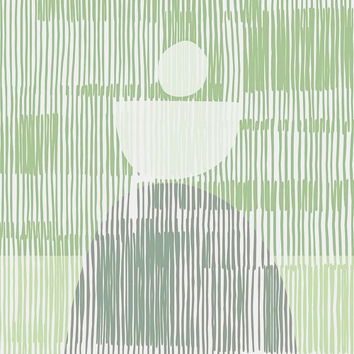 Golden Balance Japandi Abstract Moss Green