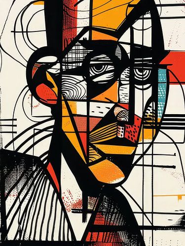 Abstract Portret van een Man Stijl Abstract