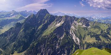 Bergpanorama vom Laufbacher-Eckweg zur Höfats, 2259m, Allgäuer Alpen