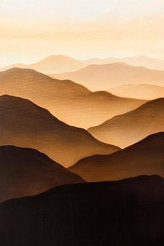Shady mountain landscape - warm tones by Poster Art Shop