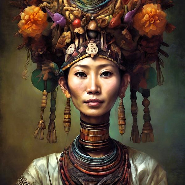 Palaung long neck woman by Gert-Jan Siesling