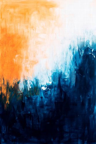 Abstraction colorée en bleu-orange