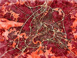 Karte von Poitiers im stil 'Amber Autumn' von Maporia