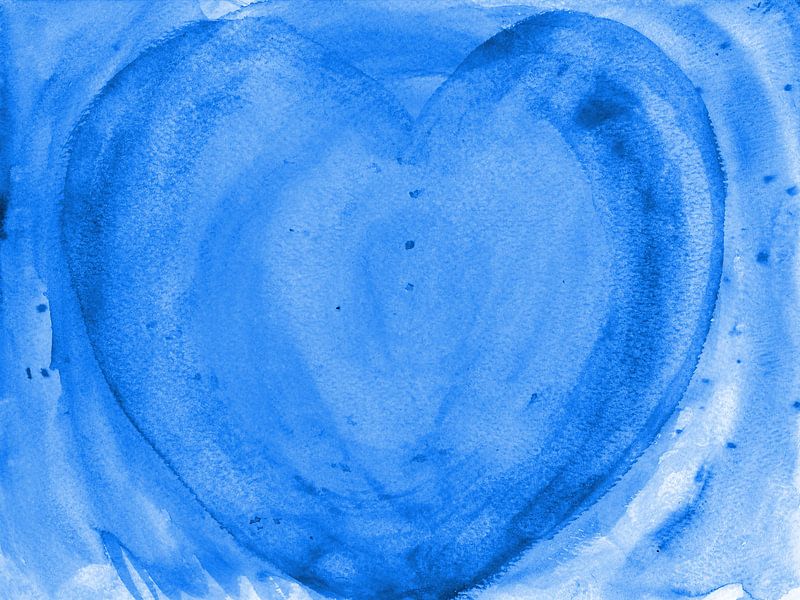 Herz blau by Herzmotivation by Katrin Behr