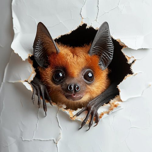 Fledermaus aus der Wand