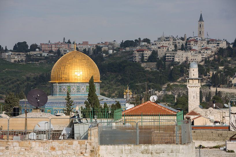 Kuppel der Moschee auf Tempelfelsen in Jerusalem, Israel. von Joost Adriaanse