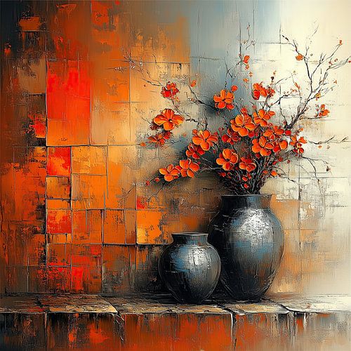 Flower Vase | Orange Bloom by Wonderful Art