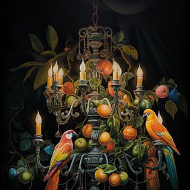 Baroque Splendour with Birds and Fruit by Color Square