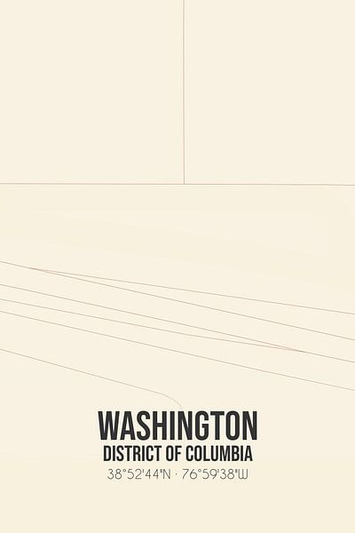 Carte ancienne de Washington (District de Columbia), Etats-Unis. par Affiches de lieux