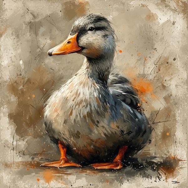 abstract farm duck by Gelissen Artworks